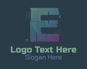 Youtube Channel - Modern Glitch Letter E logo design