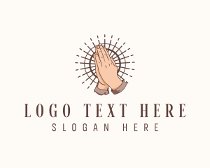 Spiritual - Holy Hand Prayer logo design