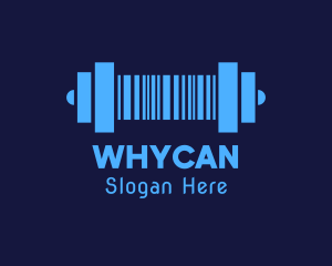 Workout - Barcode Gym Dumbbell logo design