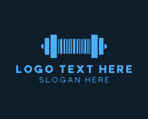 Price - Barcode Gym Dumbbell logo design