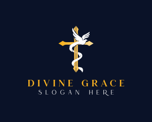 Religion - Dove Crucifix Religion logo design