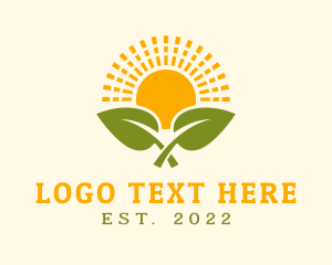 Sun - Sunrise Leaf Farming logo design