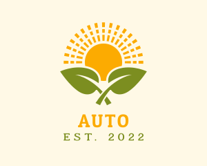 Herbal - Sunrise Leaf Farming logo design