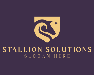 Stallion - Horse Shield Stallion logo design