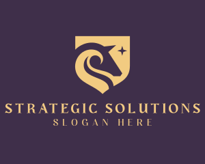 Strategy - Horse Shield Stallion logo design