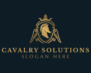 Cavalry - Royal Horse Shield logo design