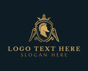 Equine - Royal Horse Shield logo design