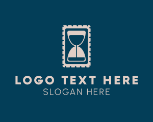 Time - Hour Glass Stamp logo design