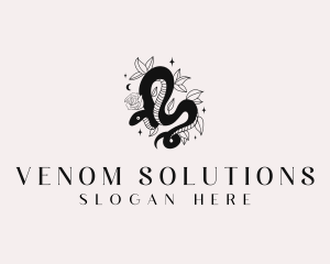 Floral Snake Boho logo design