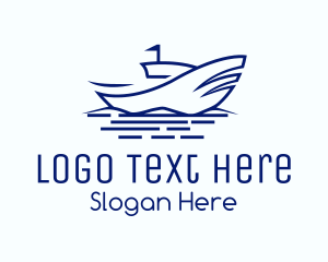 Fishing Vessel - Abstract Ship Line Art logo design