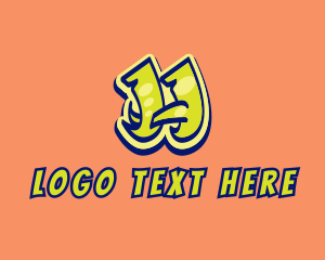 Illustrator - Wildstyle Graffiti Letter H logo design