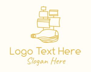 Voyage - Galleon Ship Bottle logo design