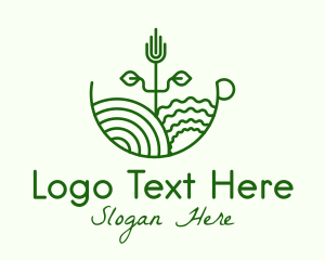 Vegetable - Monoline Plant Gardening logo design