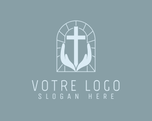 Religious Worship Cross Logo