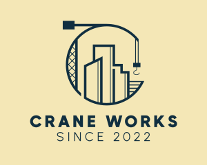 Crane - City Construction Crane logo design