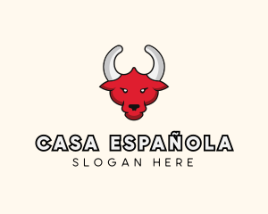 Spanish - Matador Bull Head logo design