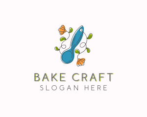 Floral Baking Spoon logo design