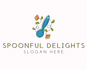 Spoon - Floral Baking Spoon logo design