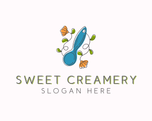 Floral Baking Spoon logo design