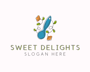 Baking - Floral Baking Spoon logo design