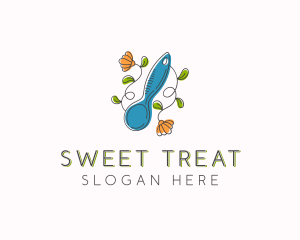 Floral Baking Spoon logo design