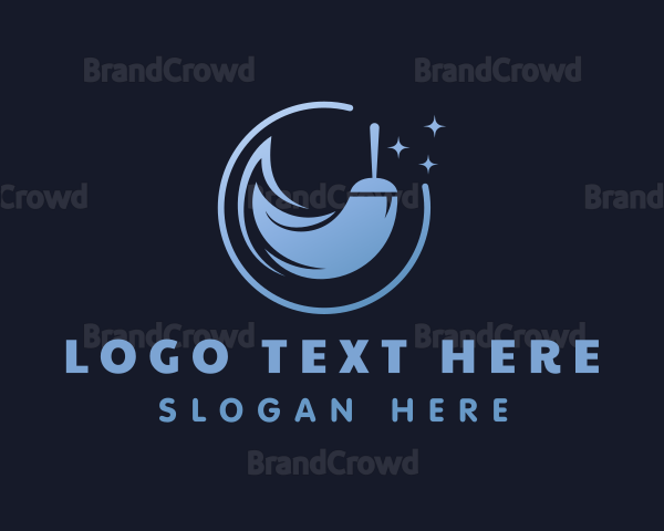 Blue Broom Cleaner Logo