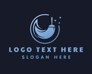 Cleaner - Blue Broom Cleaner logo design