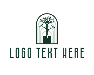 Land - Shovel Plant Gardening logo design