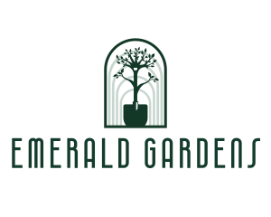 Shovel Plant Gardening logo design