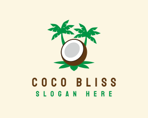 Coconut - Palm Tree Coconut logo design