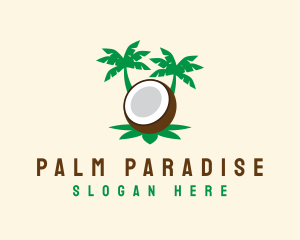 Palm Tree Coconut logo design