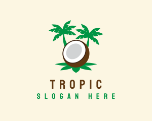 Palm Tree Coconut logo design