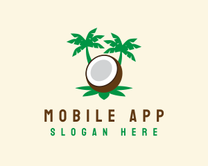 Juice Bar - Palm Tree Coconut logo design