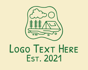 Glamping - Forest Tent Camp logo design