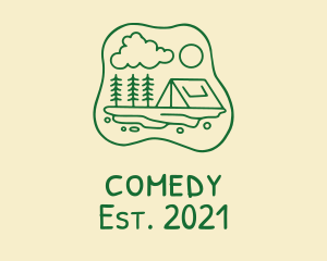 Camp - Forest Tent Camp logo design