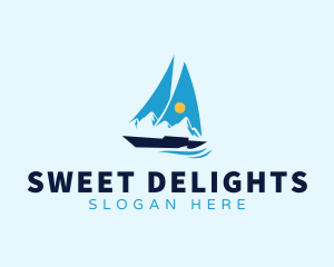 Vacation - Sun Sailboat Ocean logo design