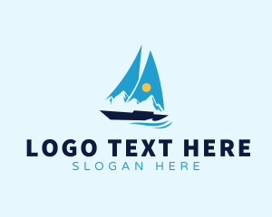 Ocean - Sun Sailboat Ocean logo design