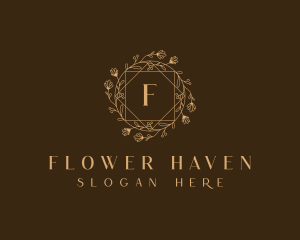 Organic Flower Wreath logo design