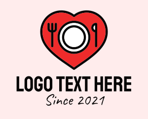 Valentine - Love Dining Restaurant logo design