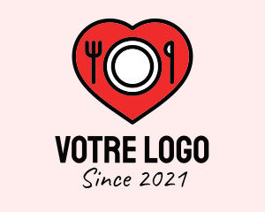 Kitchen Utensils - Love Dining Restaurant logo design