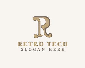 Retro Antique Boutique Letter R logo design