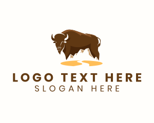 Bison - Wild Buffalo Farm logo design