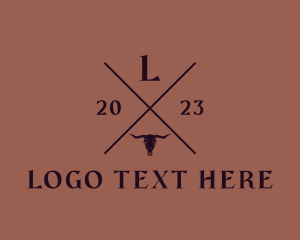 Bull - Western Rodeo Bull logo design