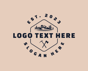 Tourist - Hexagon Hiking Adventure logo design