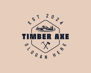 Hexagon Hiking Adventure logo design