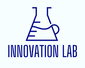 Minimalist Laboratory Flask logo design