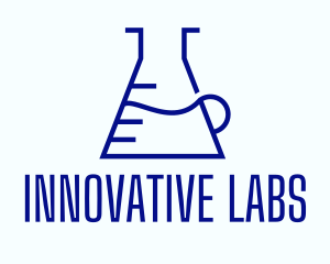 Minimalist Laboratory Flask logo design