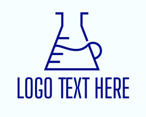 Flask - Minimalist Laboratory Flask logo design