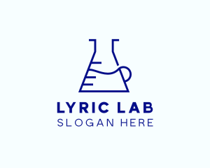 Minimalist Laboratory Flask logo design