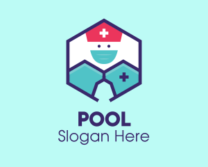 Medical Nurse Doctor Hexagon Logo